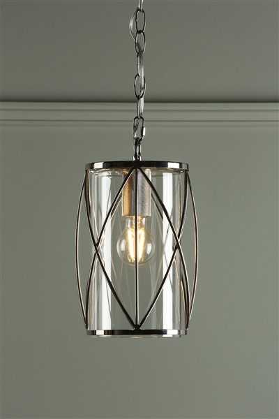 (image for) Laura Ashley Beckworth Lantern Polished Nickel Glass